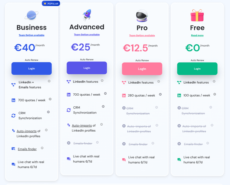 wallaxy's pricing plans